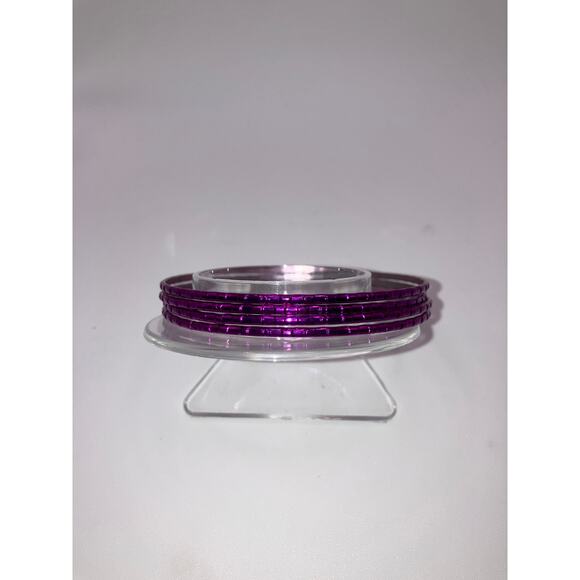 4 Purple Raised Bamboo Pattern Metal 3 1/8 Inch Bracelets Lot! - Picture 4 of 6